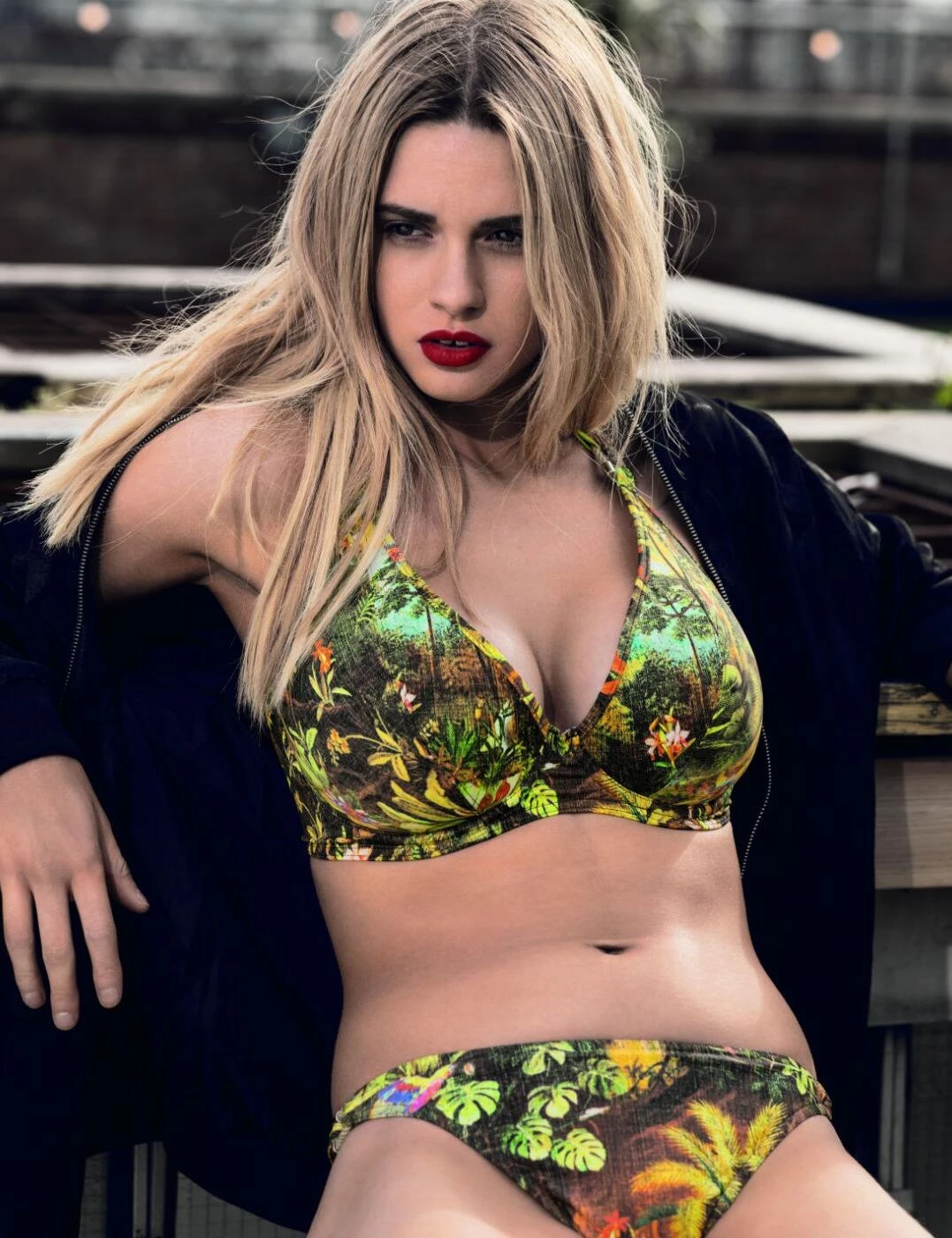 3851 Freya Wilderness Halter Bikini Top Tropical - 3851 Tropical - Image 2