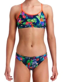 FS02G01978 Funkita Girls Tropic Tag Racerback Two Piece Bikini Set - FS02G01978 Tropic Tag