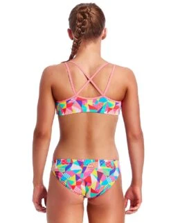 FS33G01994 Funkita Girls Pastel Patch Criss Cross Bikini Set - FS33G01994 Pastel Patch