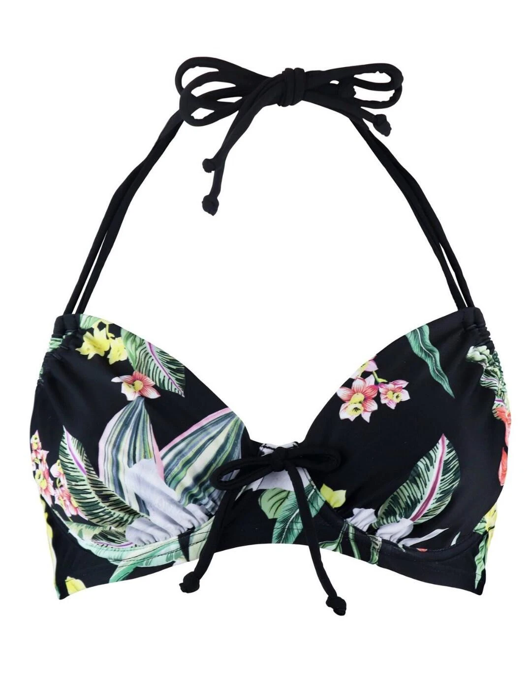 14102 Pour Moi Miami Brights Adjustable Halterneck Bikini Top - 14102 Black