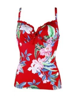 14111 Pour Moi Miami Brights Padded Tankini Top - 14111 Red