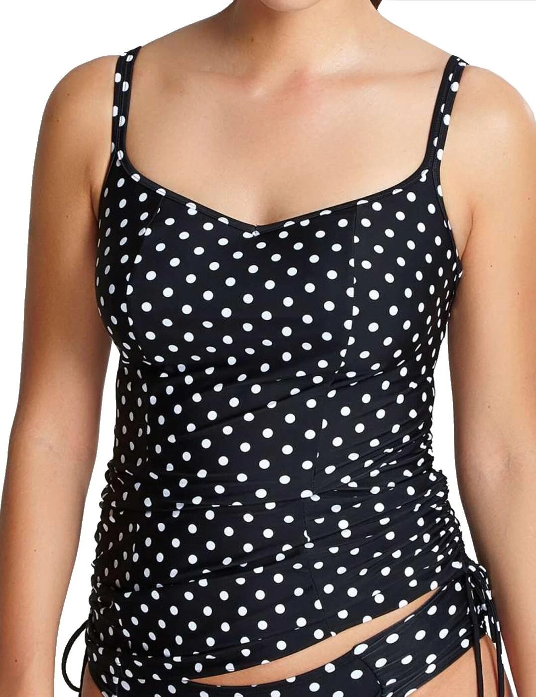 SW1011 Panache Anya Spot Tankini Top - SW1011 Black/White