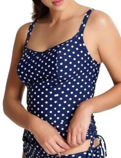 SW1011 Panache Anya Spot Tankini Top - SW1011 Navy/Ivory