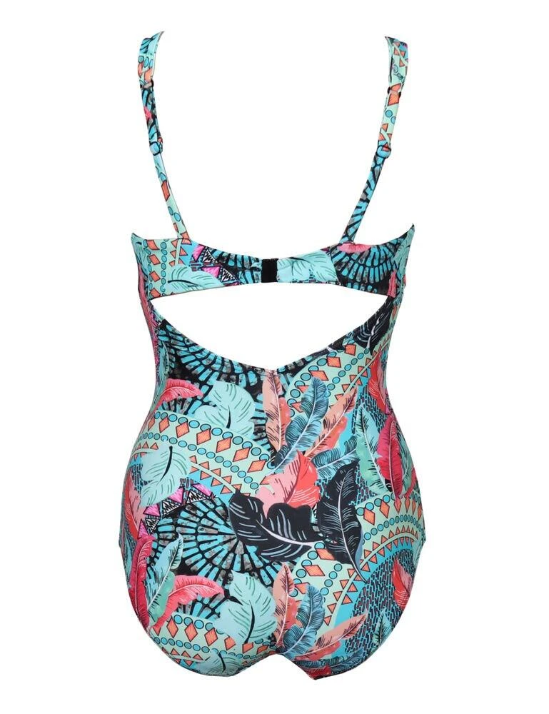 182281 Pour Moi Soleil Control Swimsuit - 182281 Turquoise Multi - Image 3