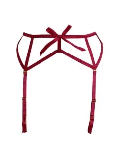 TL01 Tallulah Love Opulent Lace Suspender Belt - TL017A Berry Red