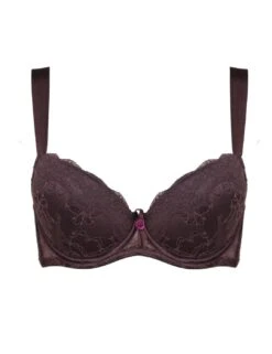 TL094 Tallulah Love Plum Kitten Padded Plunge Bra - TL094 Deep Plum