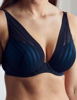 W09PV Wonderbra Fabulous Feel Triangle Bra - W09PV Black/Tungsten Teal