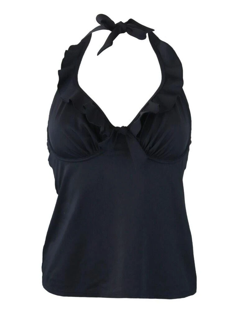 15208 Pour Moi Santa Monica Halter Underwired Tankini Top - 15208 Black
