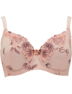 7702 Pour Moi St Tropez Lace Full Cup Bra - 7702 Peach/Mulberry