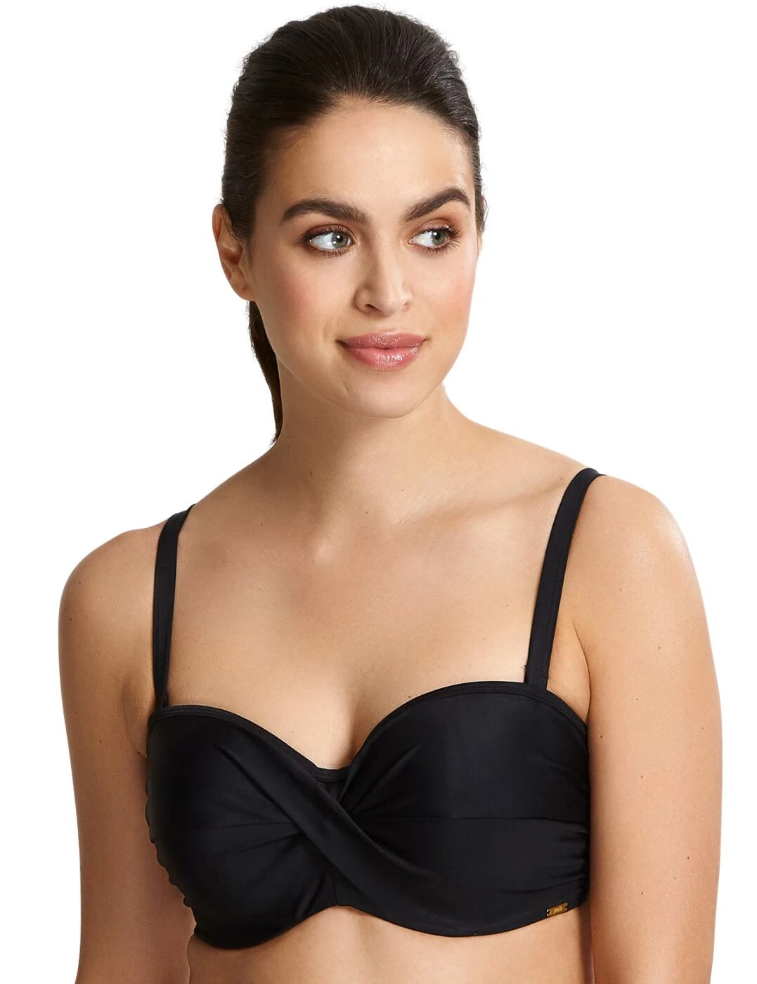 SW1303 Panache Anya Riva Twist Bandeau Bikini Top - SW1303 Black