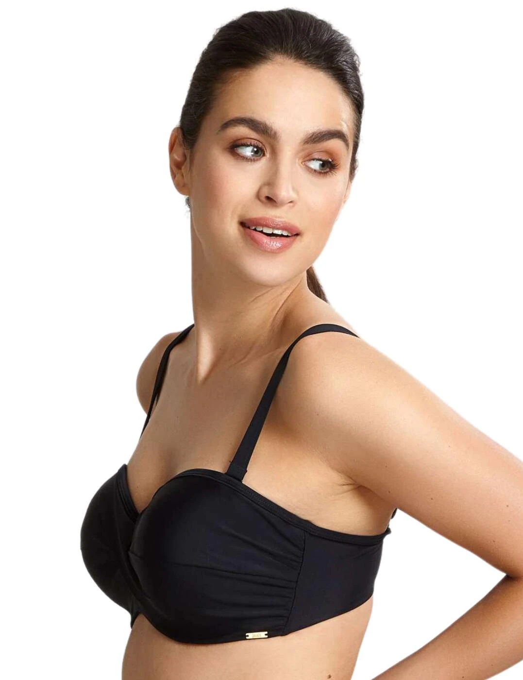 SW1303 Panache Anya Riva Twist Bandeau Bikini Top - SW1303 Black - Image 2