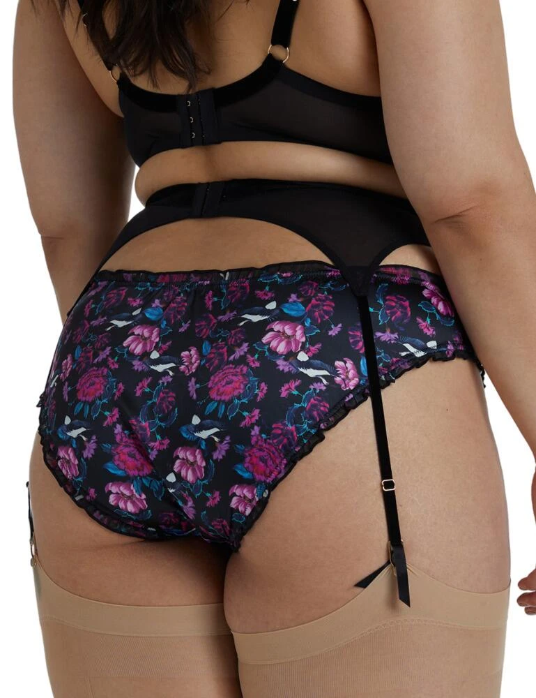 PPSB3196 Playful Promises Noriko Suspender Belt - PPSB3196 Crane Print