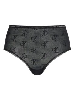 000QF6794E Calvin Klein CK One Logo Mesh High Waist Brief - 000QF6794E Black