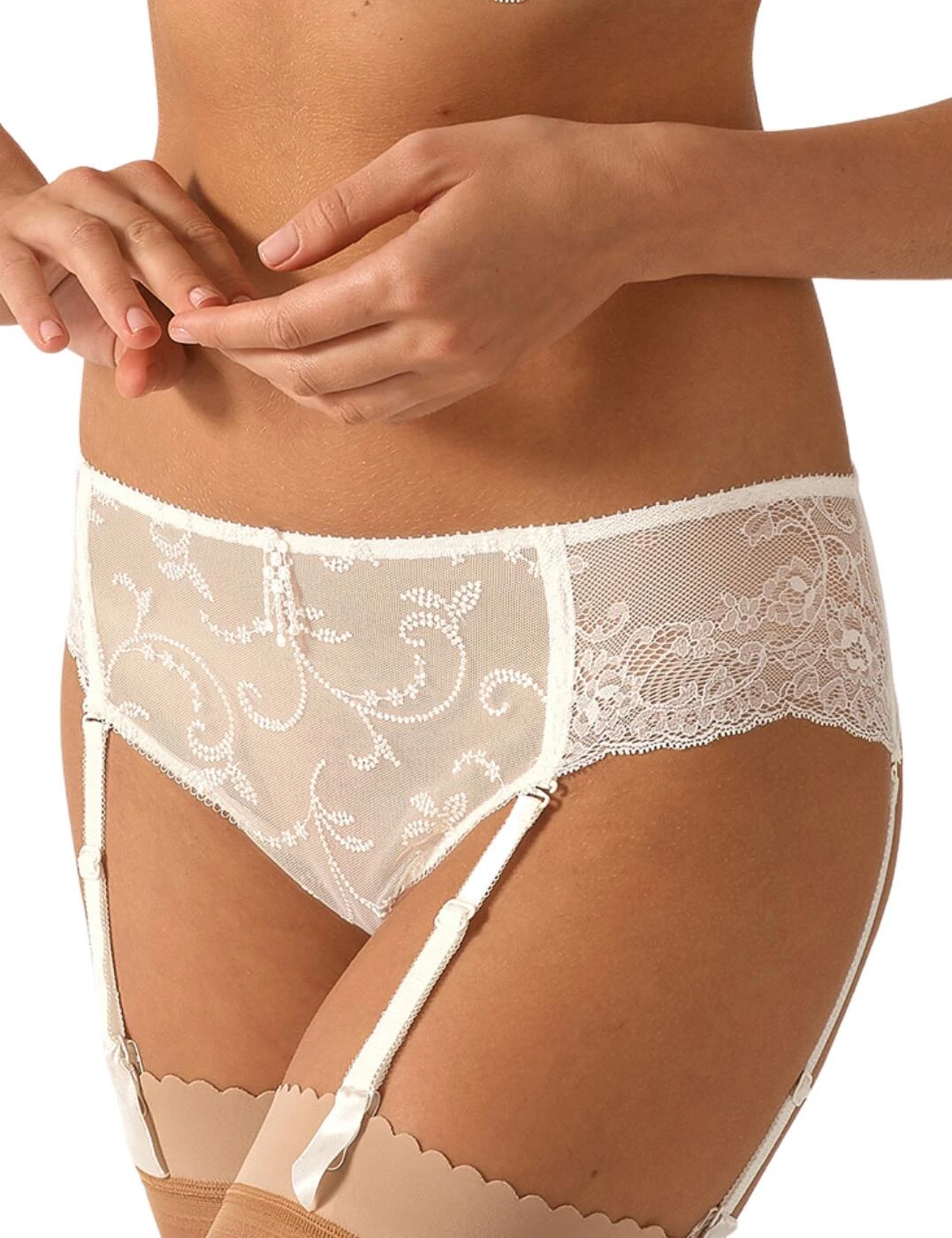 01207 Empreinte Ginger Brief With Removable Suspender Straps - 01207 Natural - Image 2