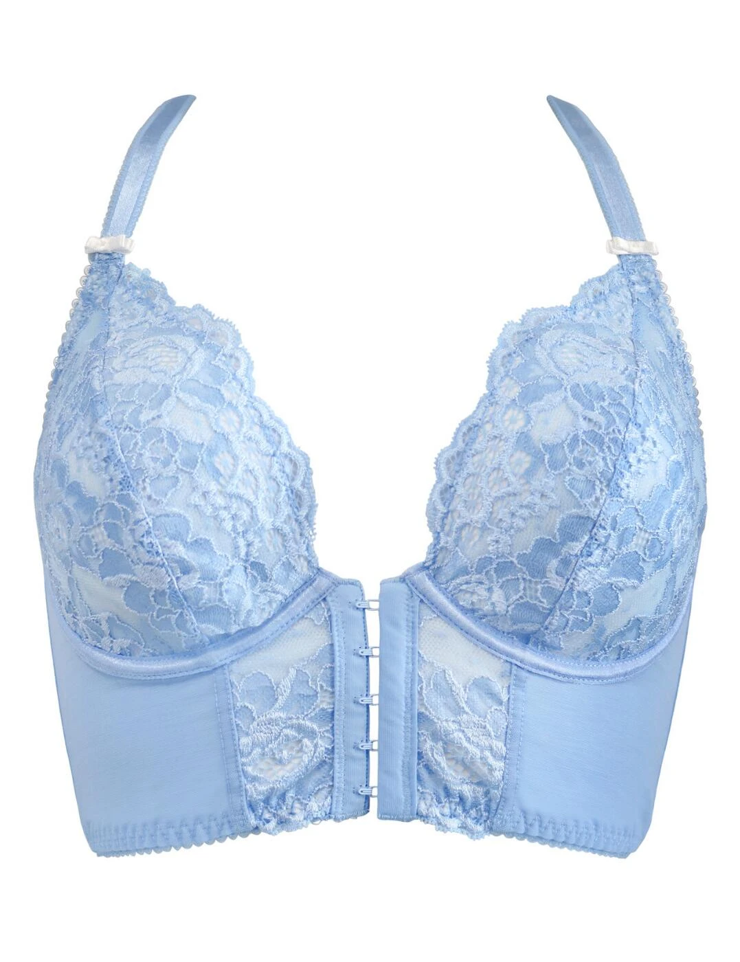 11501 Pour Moi Opulence Front Fastening Bralette Bra - 11501 Powder Blue/Cream - Image 2