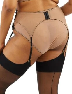 PPGSB086 Playful Promises Alaina Mesh And Black Applique Suspender - PPGSB086 Illusion