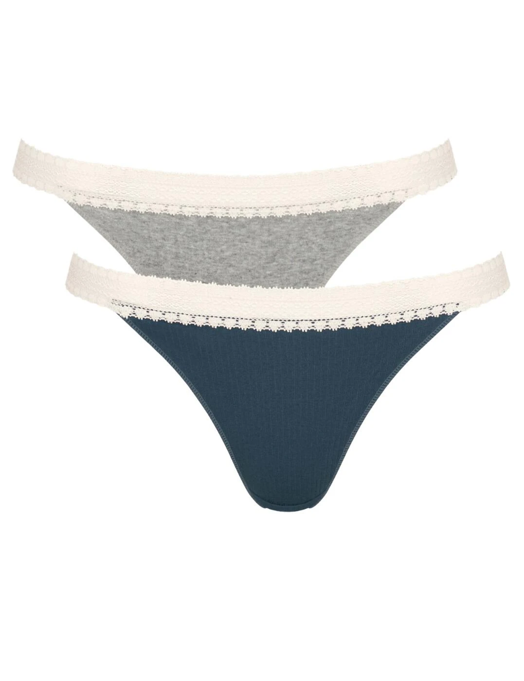 10213180 Sloggi Go Ribbed Tanga Brief 2 Pack - 10213180 Blue - Light Combination - Image 2