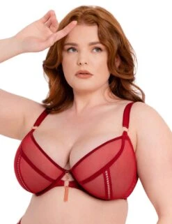 ST016101 Scantilly By Curvy Kate Unchained Plunge Bra - ST016101 Deep Red