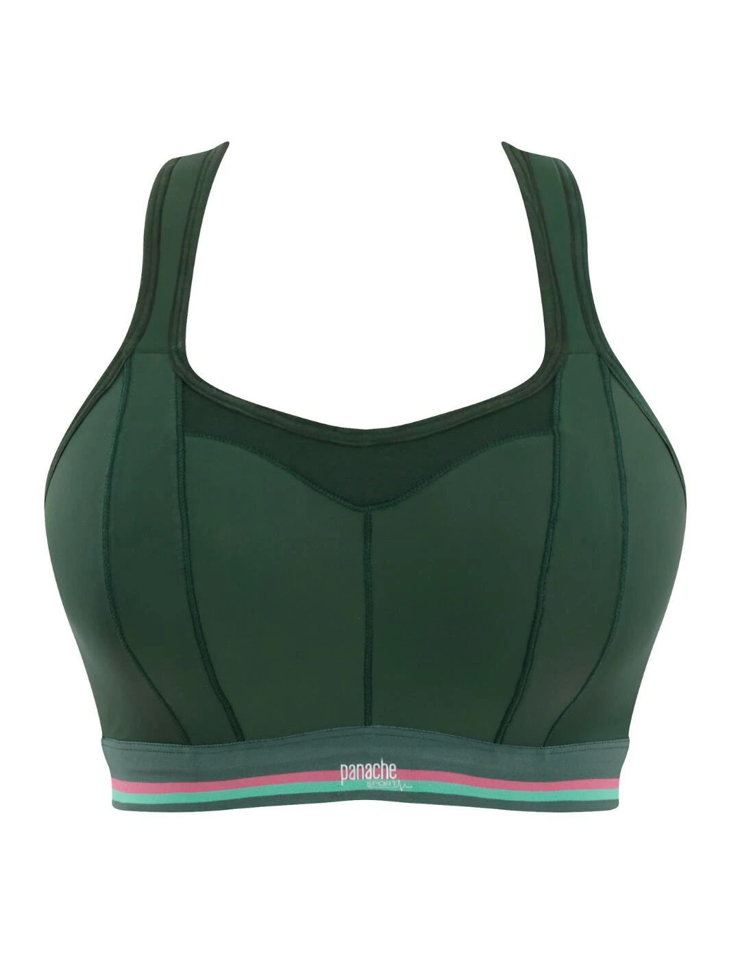 7341R Panache Wireless Racerback Sports Bra - 7341R Forest Green - Image 2