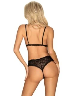 Obsessive Sweetia Bra And Thong Lingerie Set - Black