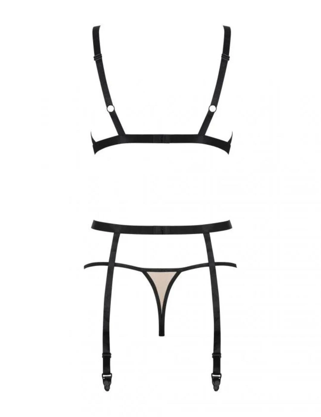 Obsessive Nudelia 3 Piece Lingerie Set - Nude - Image 4