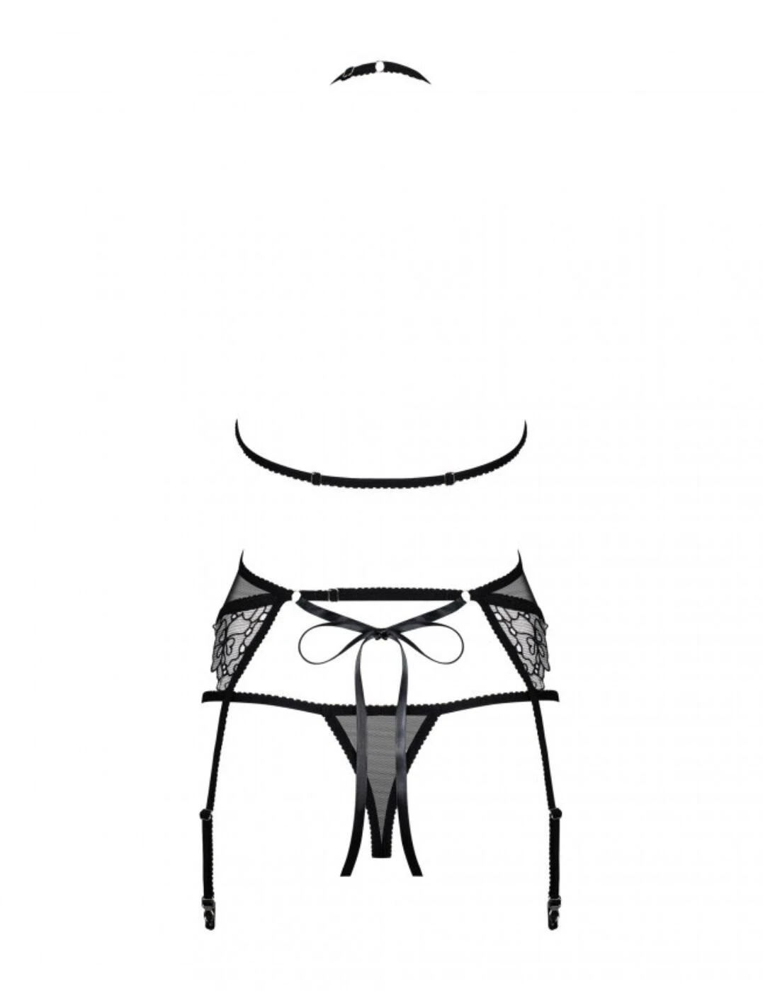 Obsessive Uniquella 3 Piece Lingerie Set - Black - Image 3