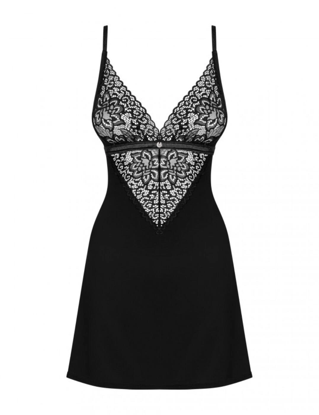 Obsessive Cecilla Chemise And Thong - Black - Image 2