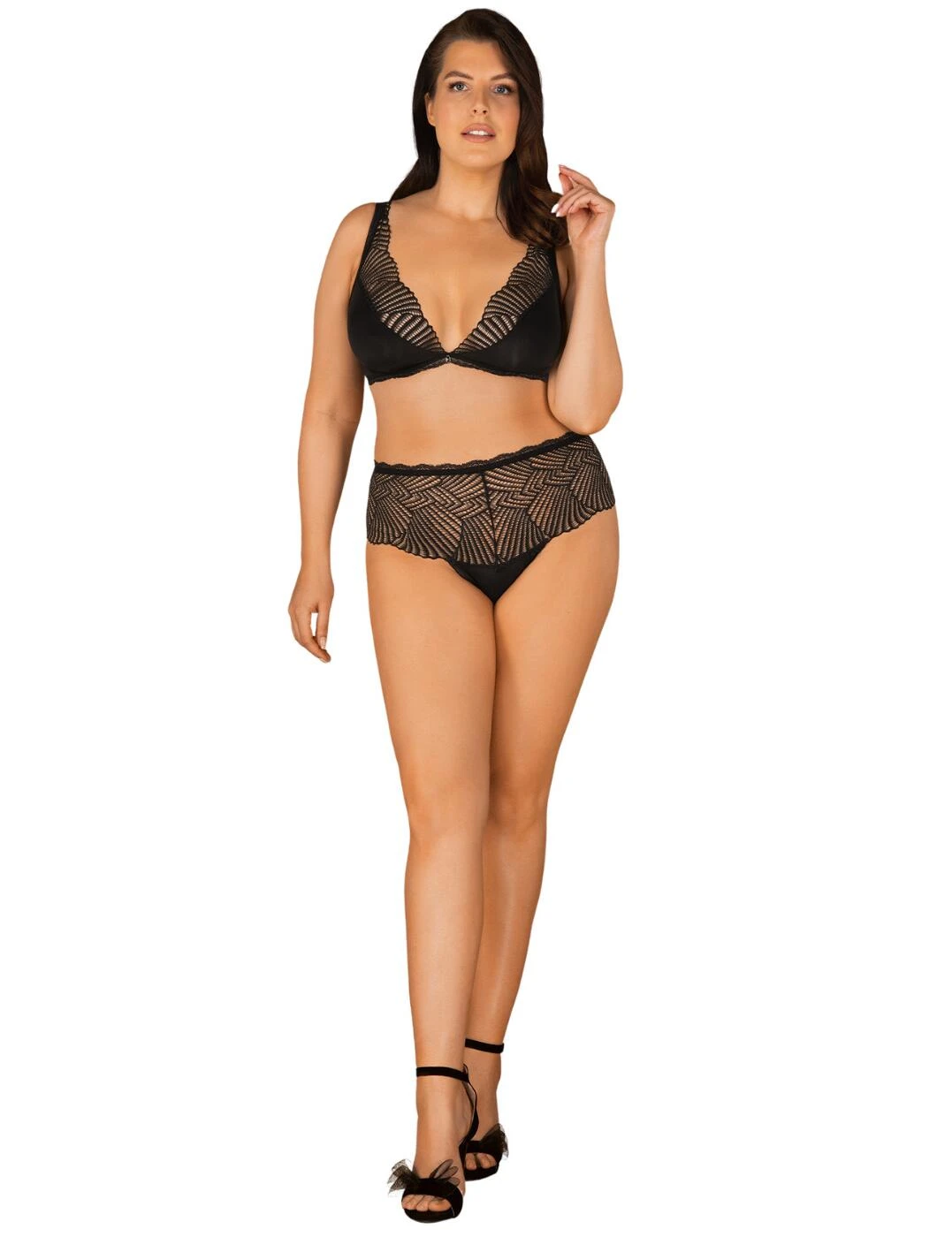 Obsessive Klarita Bra And High Waist Brief Set - Black - Image 4