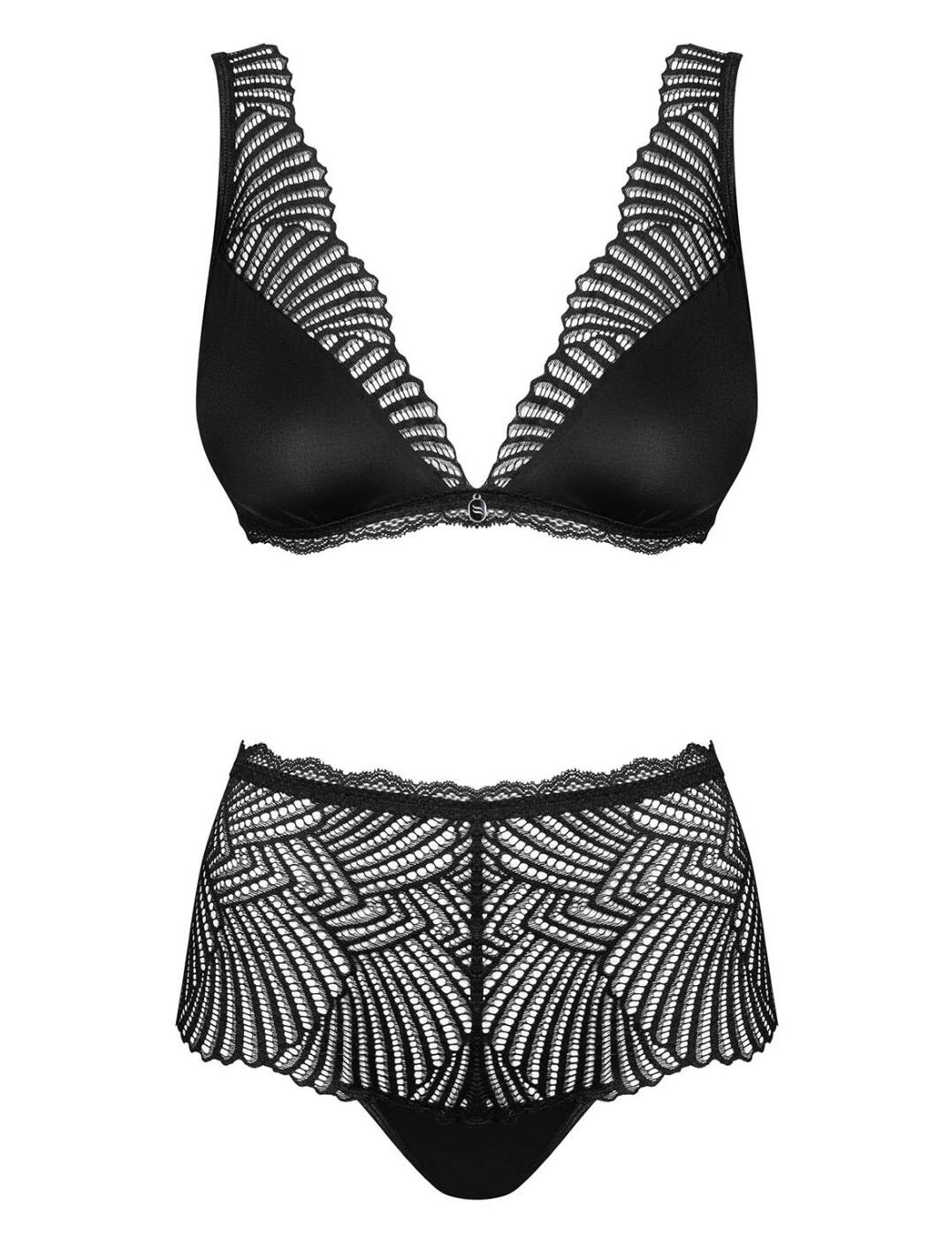 Obsessive Klarita Bra And High Waist Brief Set - Black - Image 2