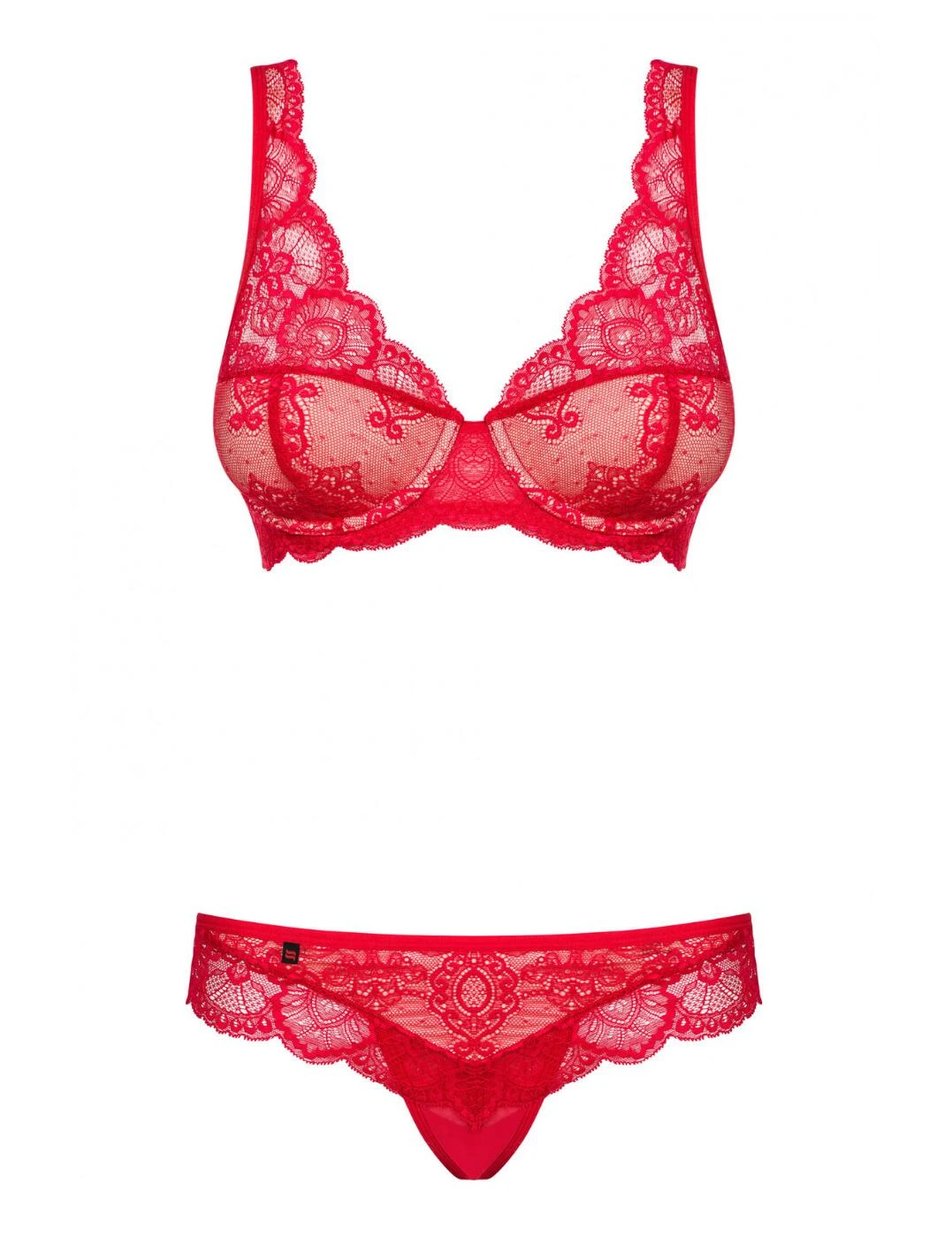 Obsessive 853-SET-3 Bra And Thong Set - 853-SET-3 Red - Image 2
