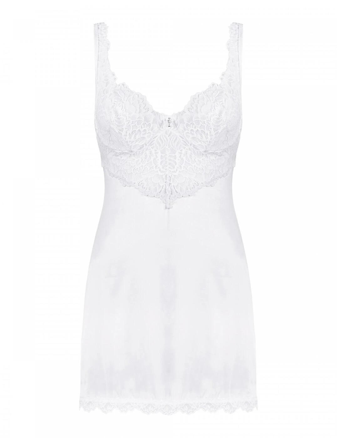 Obsessive Amor Blanco Chemise And Thong Set - White - Image 2