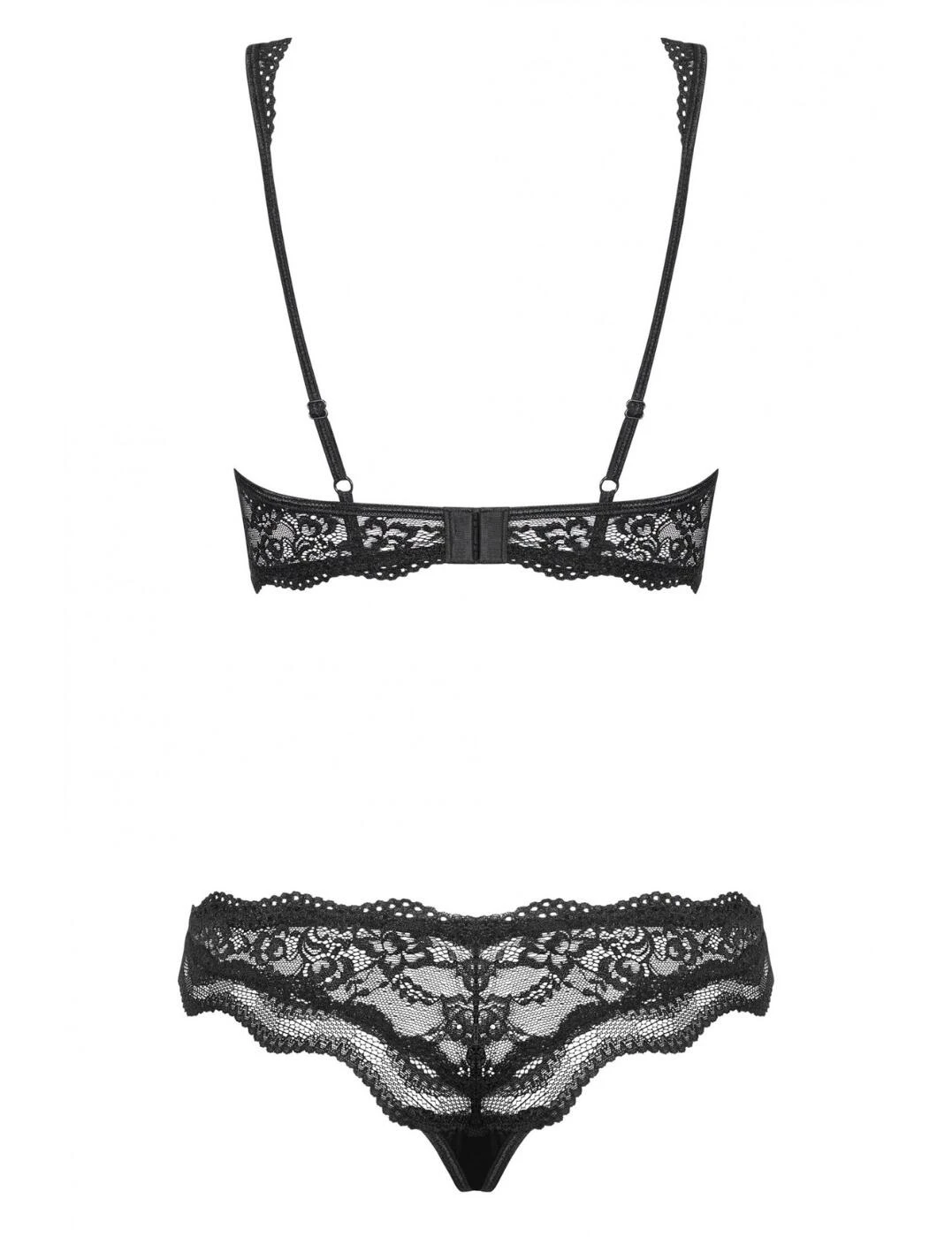 Obsessive Luvae Bra And Thong Set - Black - Image 3