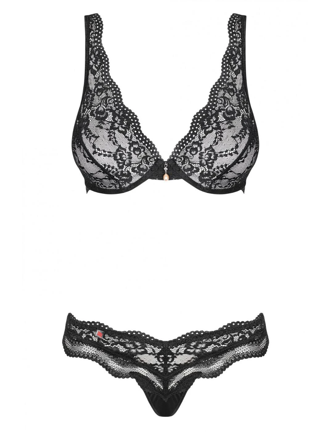 Obsessive Luvae Bra And Thong Set - Black - Image 2