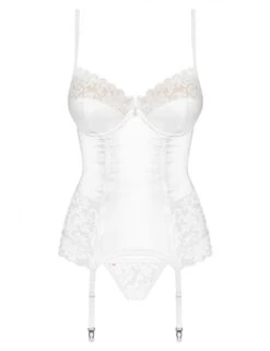 871-COR-2 Obsessive Corset And Thong Set - 871-COR-2 White