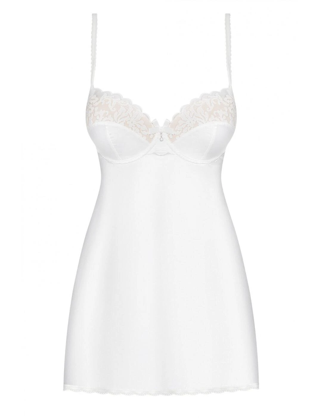 871-CHE-2 Obsessive Chemise And Thong - White - Image 2