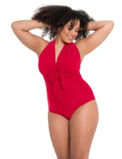 CS005600 Curvy Kate Wrapsody Bandeau Swimsuit - CS005600 Red