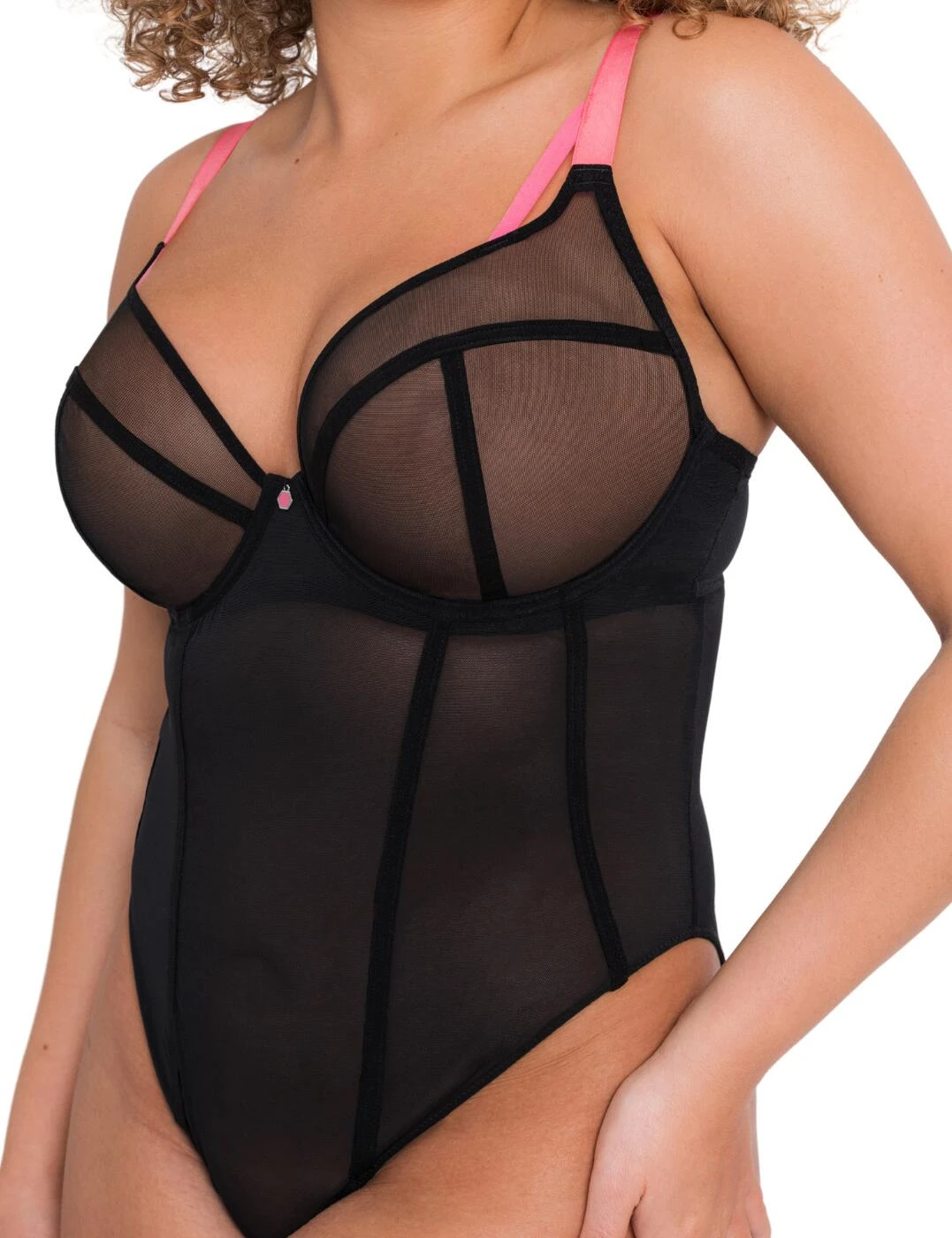 CK056704 Curvy Kate Elementary Plunge Body - CK056704 Black/Pink - Image 2