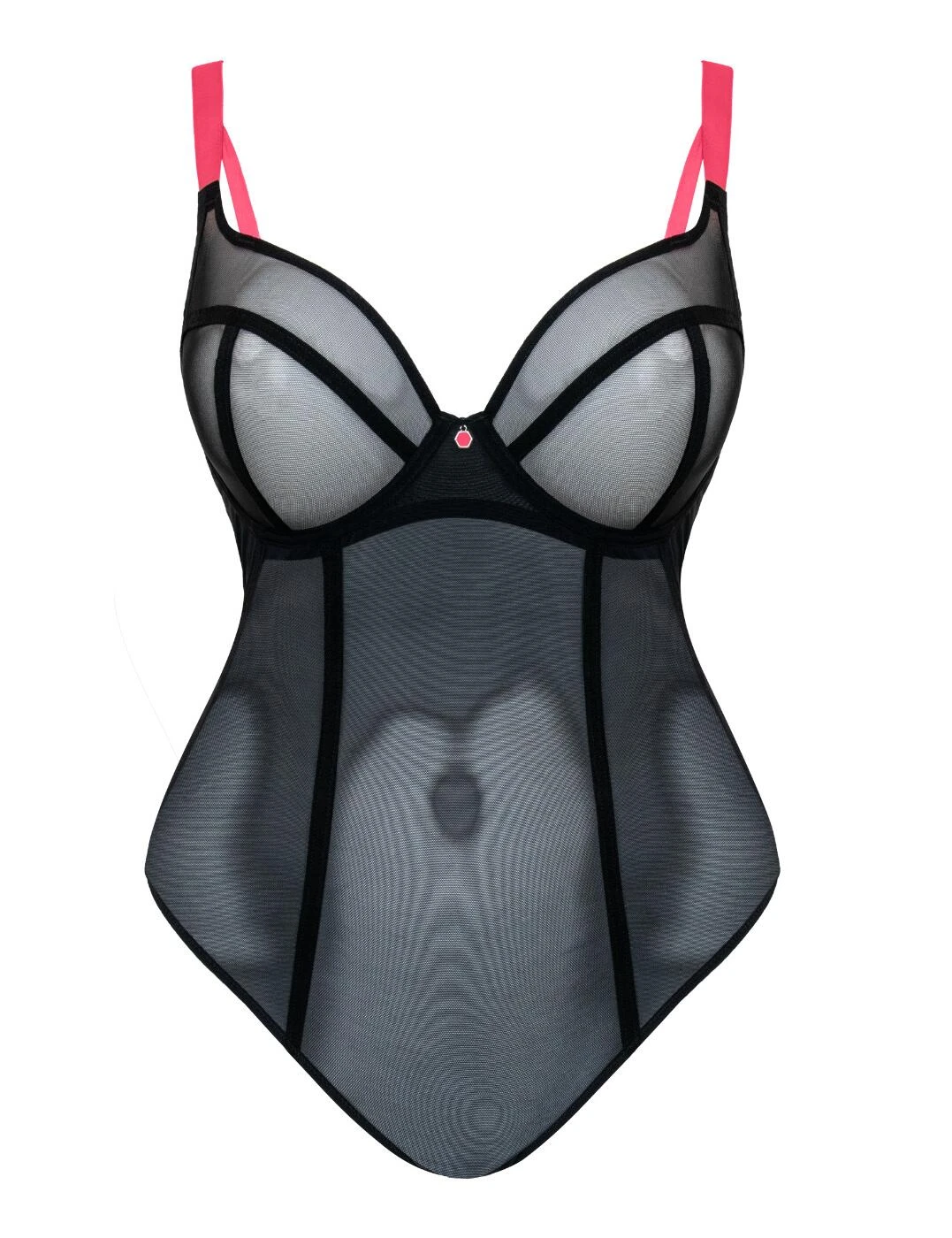 CK056704 Curvy Kate Elementary Plunge Body - CK056704 Black/Pink - Image 3