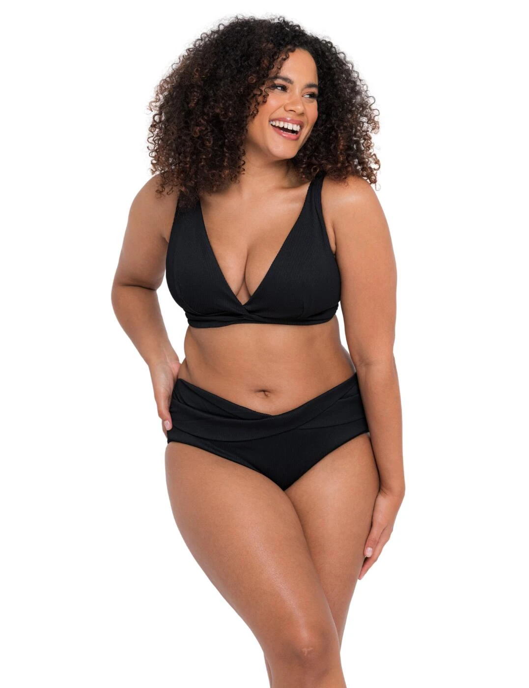 CS024308 Curvy Kate Twist & Shout Plunge Bikini Top - CS024308 Black - Image 5
