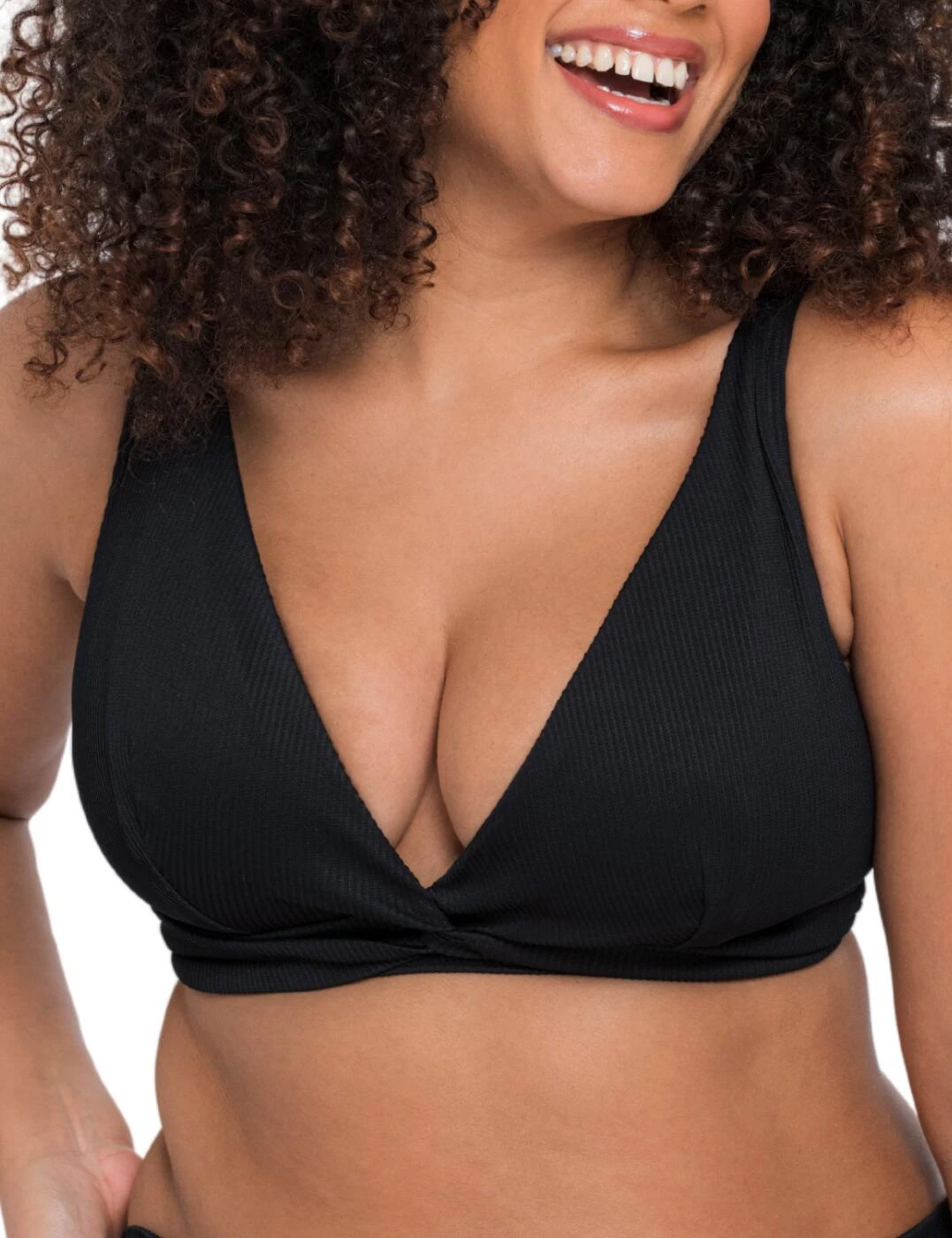 CS024308 Curvy Kate Twist & Shout Plunge Bikini Top - CS024308 Black - Image 4