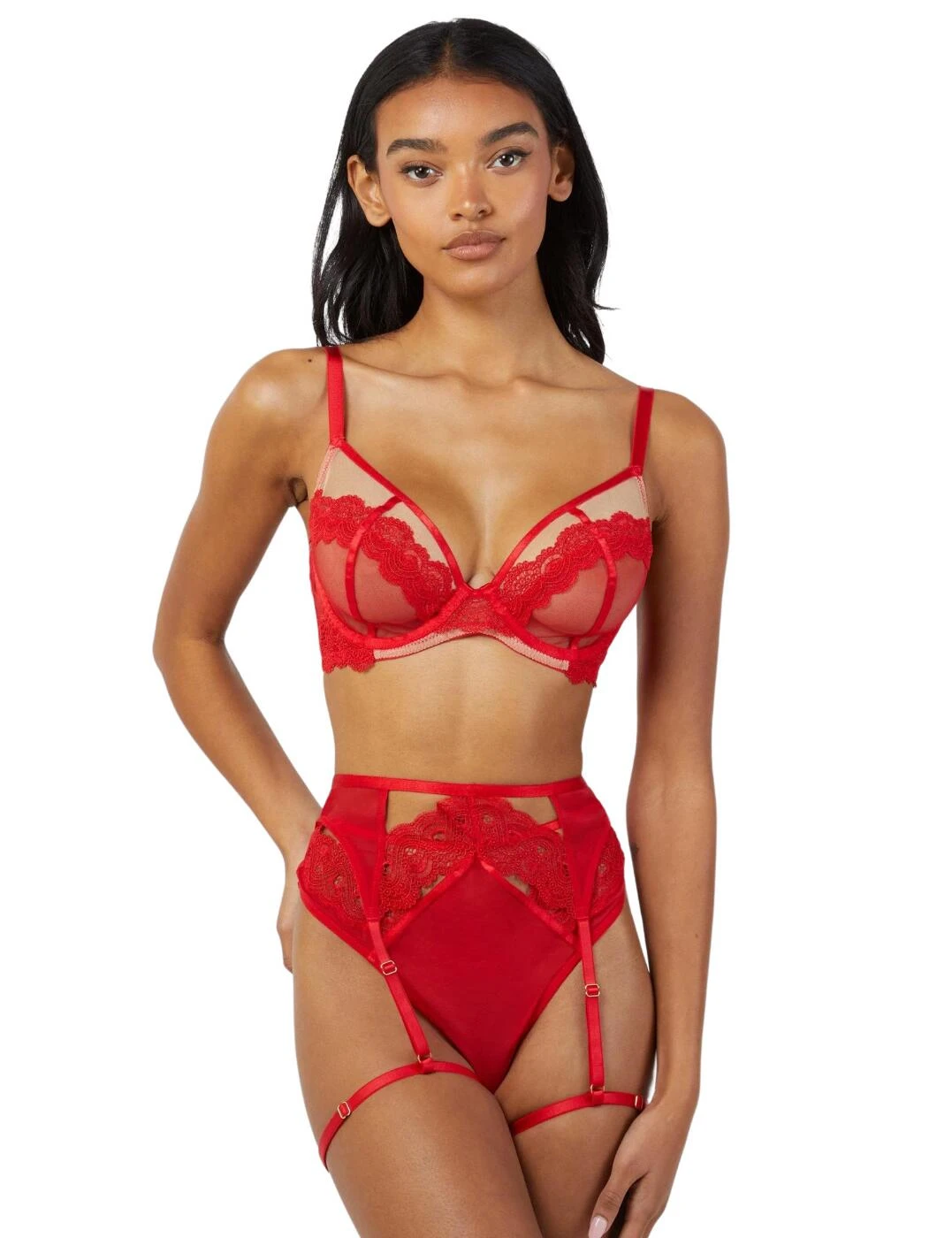 Playful Promises WWLSB883R Wolf & Whistle Maisie Suspender Belt - WWLSB883R Red - Image 2