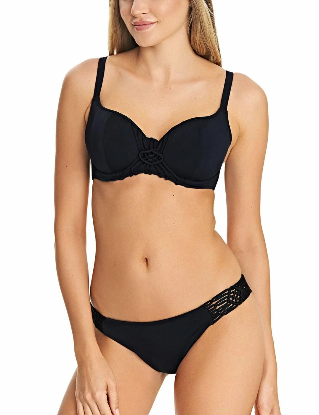 4054 Freya Macrame Balcony Bikini Top - 4054 Black - Image 3