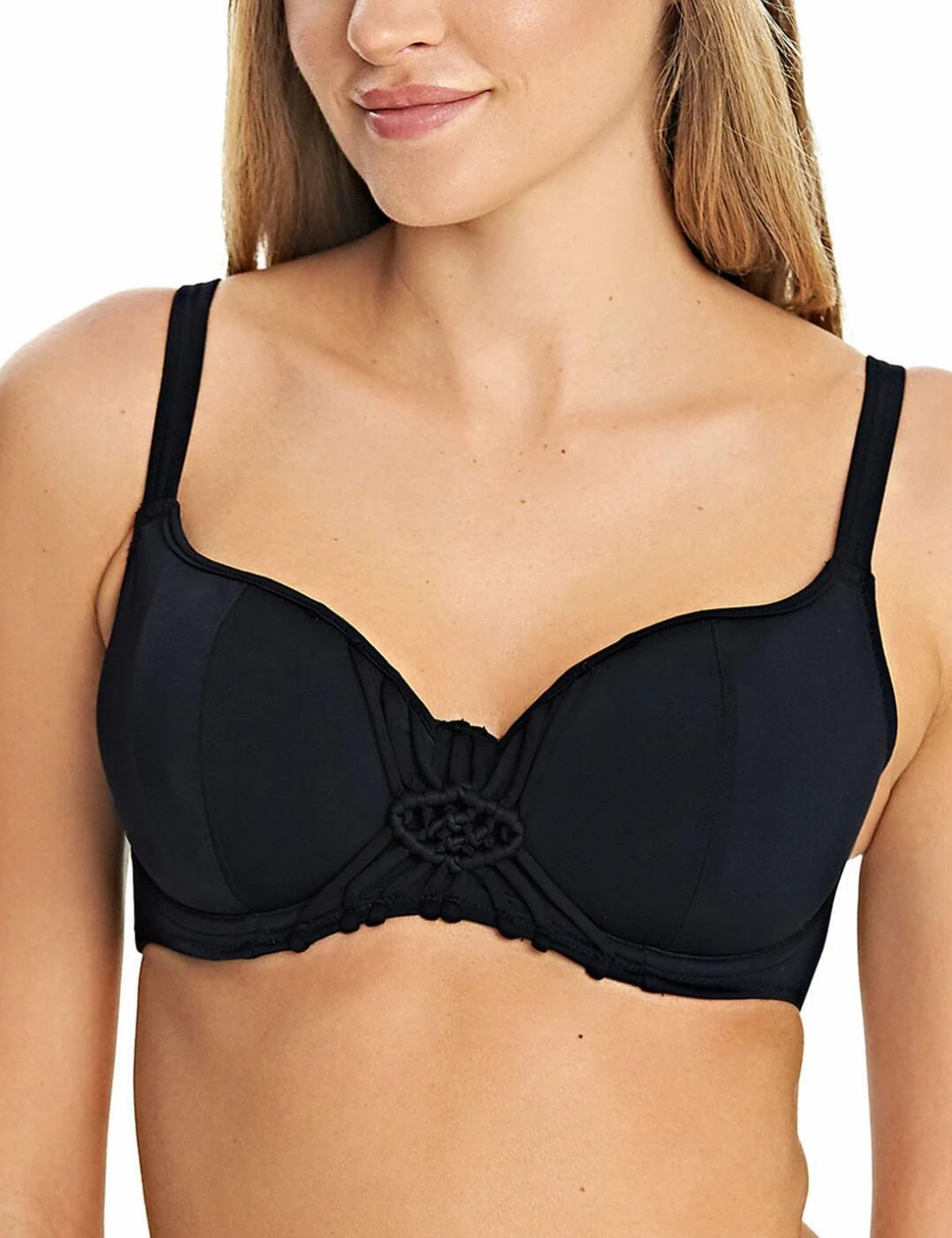 4054 Freya Macrame Balcony Bikini Top - 4054 Black - Image 2