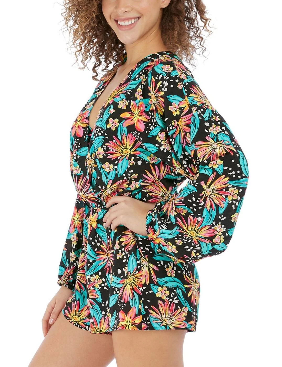 7034 Freya Wild Daisy Swim Beach Playsuit - 7034 Multi - Image 2