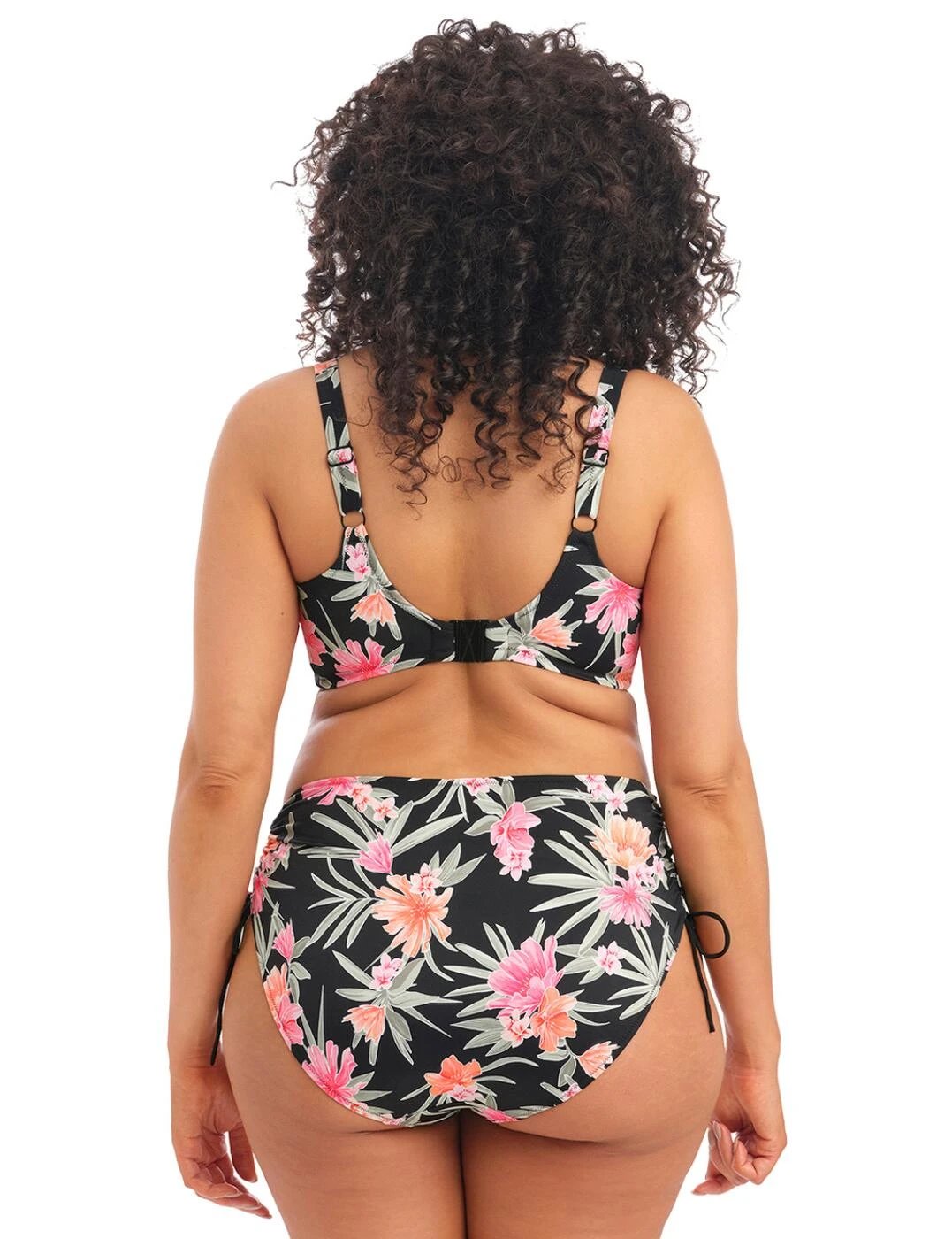 800106 Elomi Dark Tropics Underwired Adjustable Bikini Top - 800106 Black - Image 4