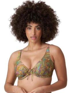 4009919 Prima Donna Swim Sakarun Half Padded Plunge Bikini Top - 4009919 Sunny Paisley