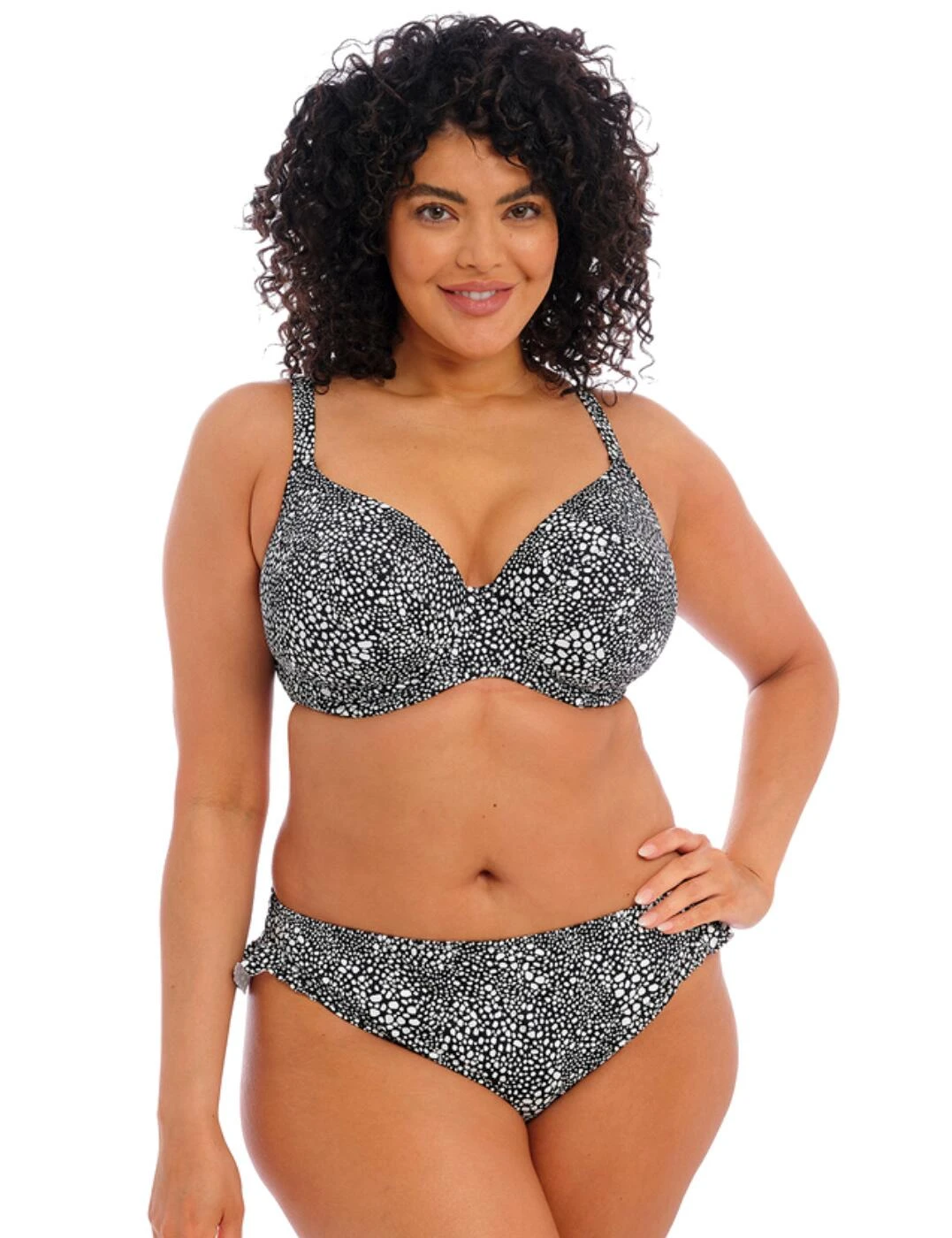 801102 Elomi Pebble Cove Plunge Bikini Top - 801102 Black - Image 4