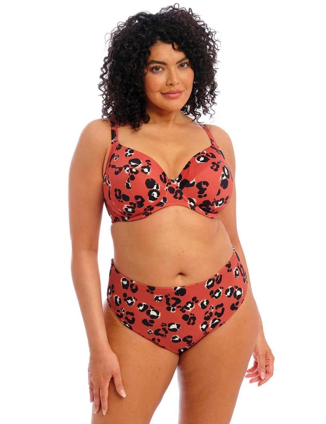 800902 Elomi Kotiya Plunge Bikini Top - 800902 Terracotta - Image 4