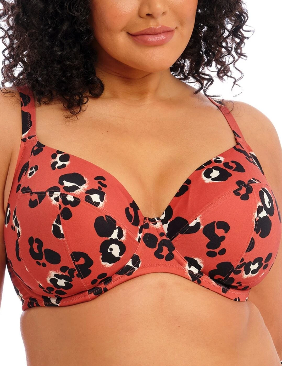 800902 Elomi Kotiya Plunge Bikini Top - 800902 Terracotta - Image 3