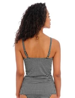 201956 Freya Check In Plunge Tankini Top - 201956 Monochrome